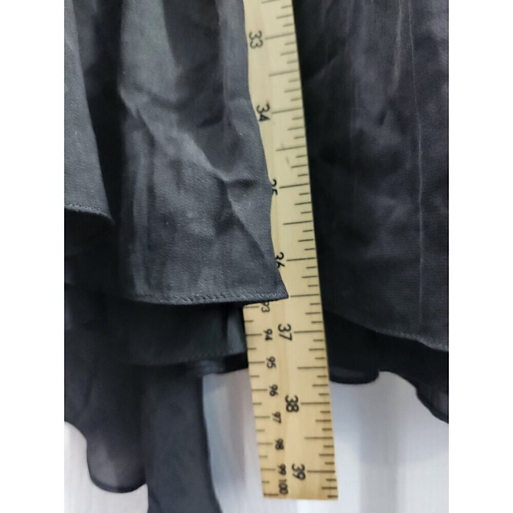 Nina Ricci Black Silk/Linen Sleeveless Knee-Length Pleated Dress FR 40/US 8 - Picture 8 of 8